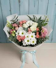 Букет цветов из:  Розы, Лизиантусы и Хризантемы в Белеве