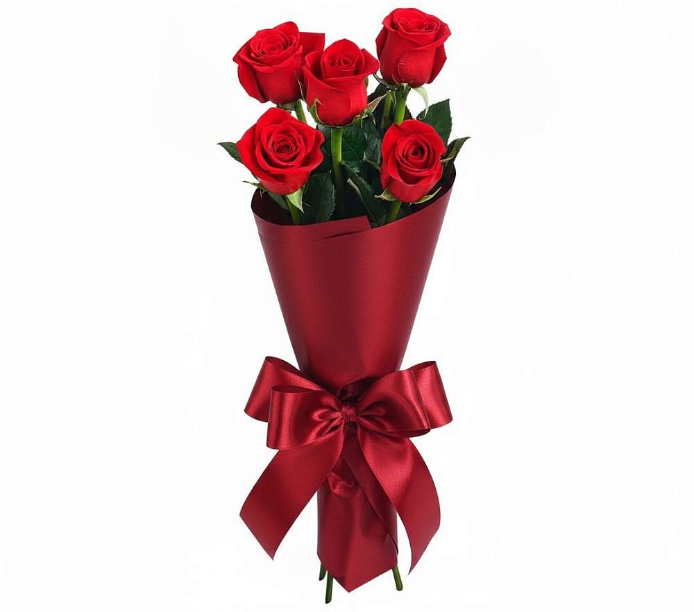 Букет 5 Красных роз Эдлесс Лав в Белеве