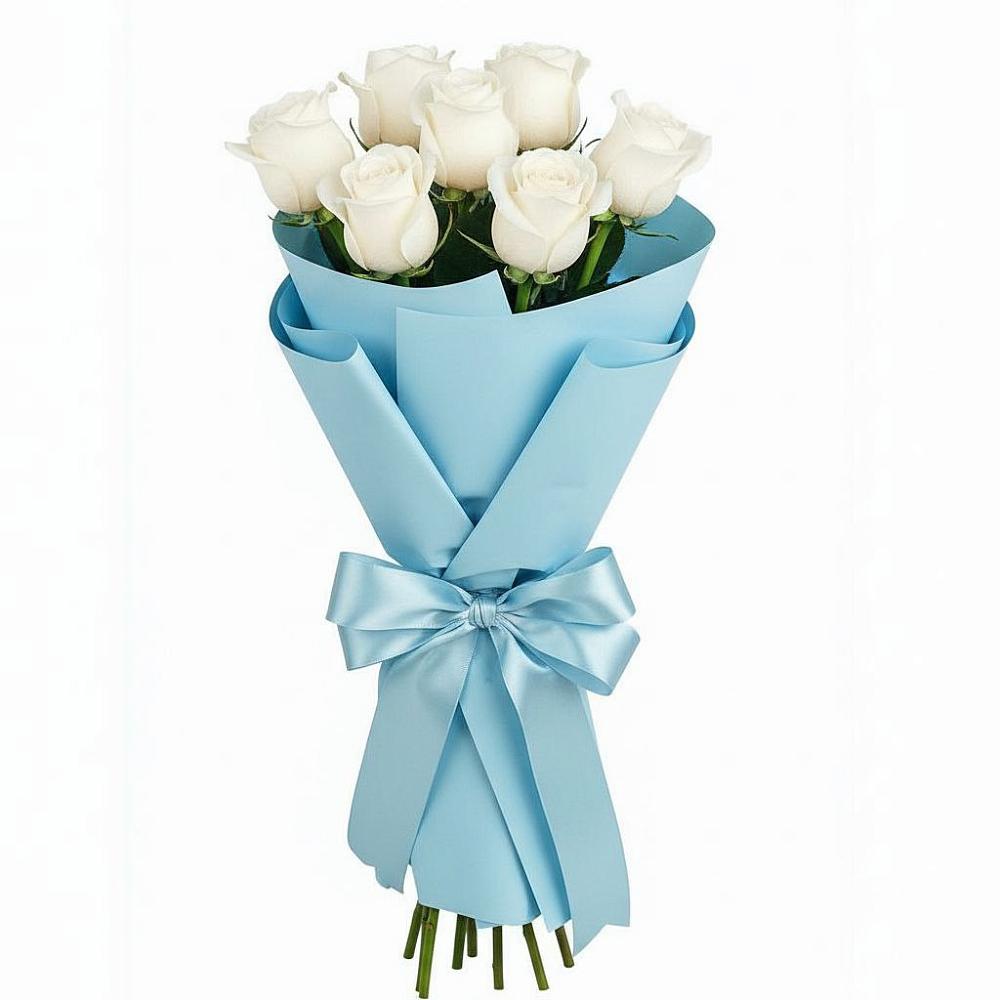 Букет 7 белых роз Проуд в Белеве