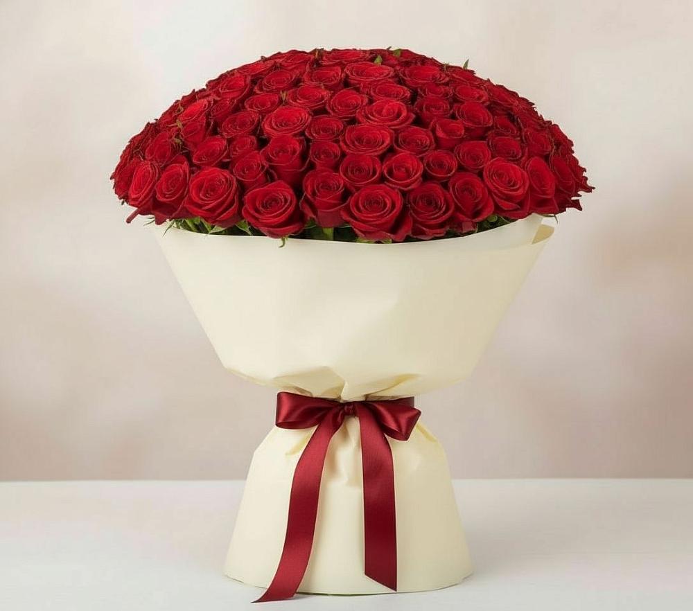 Букет 101 Красная роза Милано в Белеве