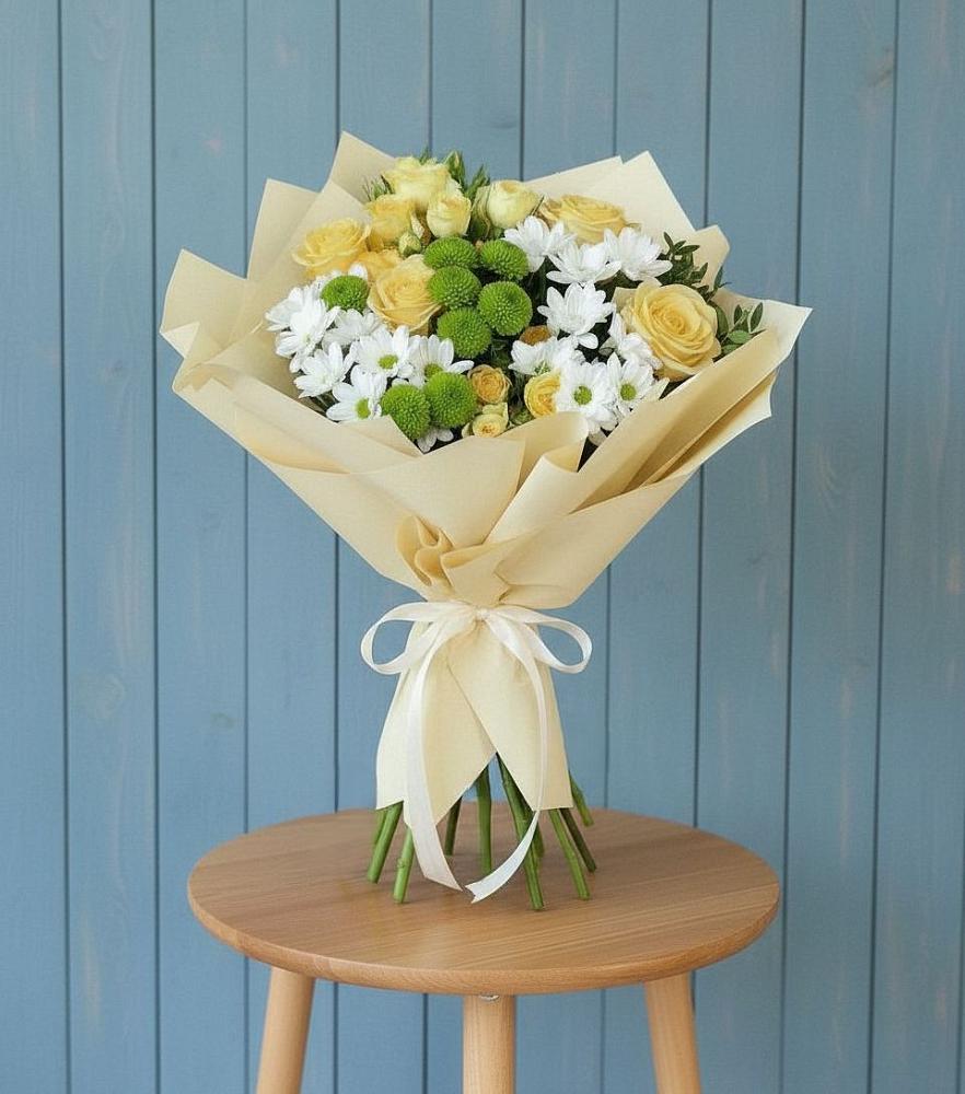 Букет цветов из: Хризантемы и Розы в Белеве