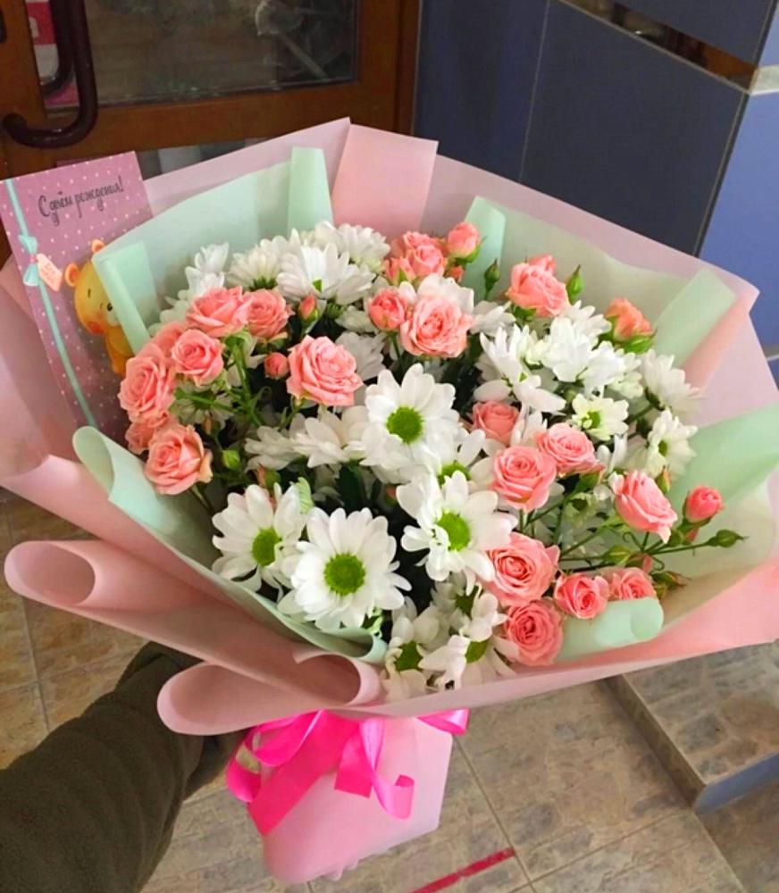 Букет цветов из: Розы и Хризантемы в Белеве