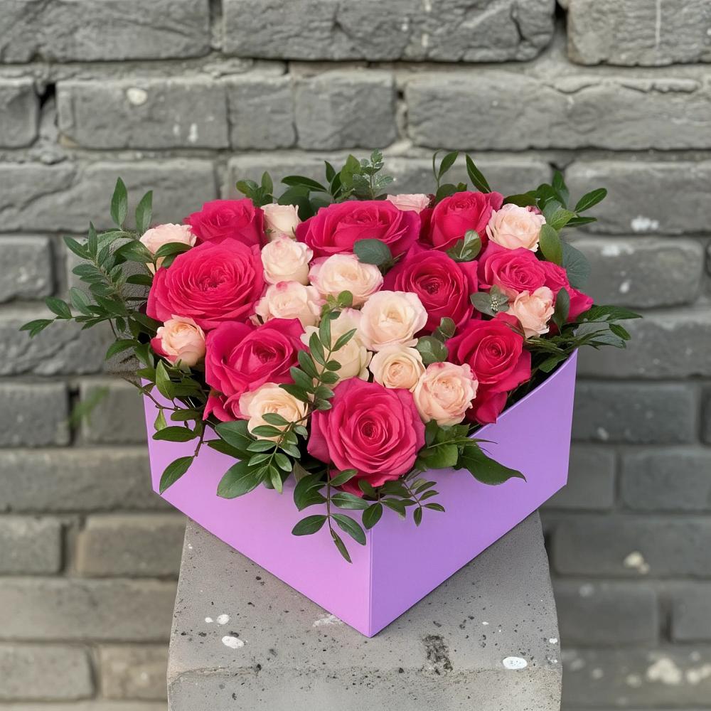 Цветочная композиция из Розы в коробке в Белеве