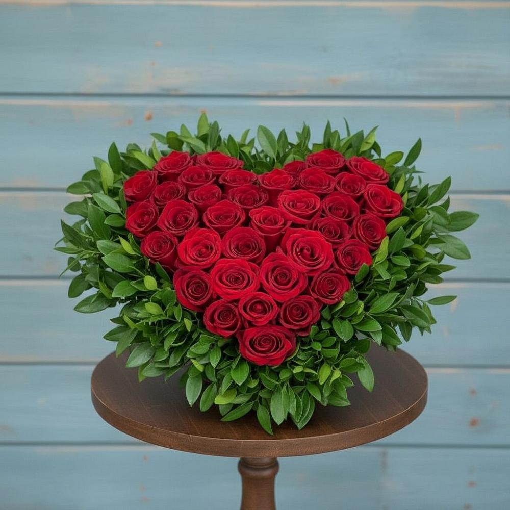 Цветочная композиция из Розы в виде сердца в Белеве