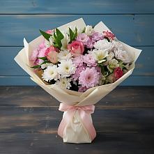 Букет цветов из:  Хризантемы, Альстромерии и Розы в Белеве