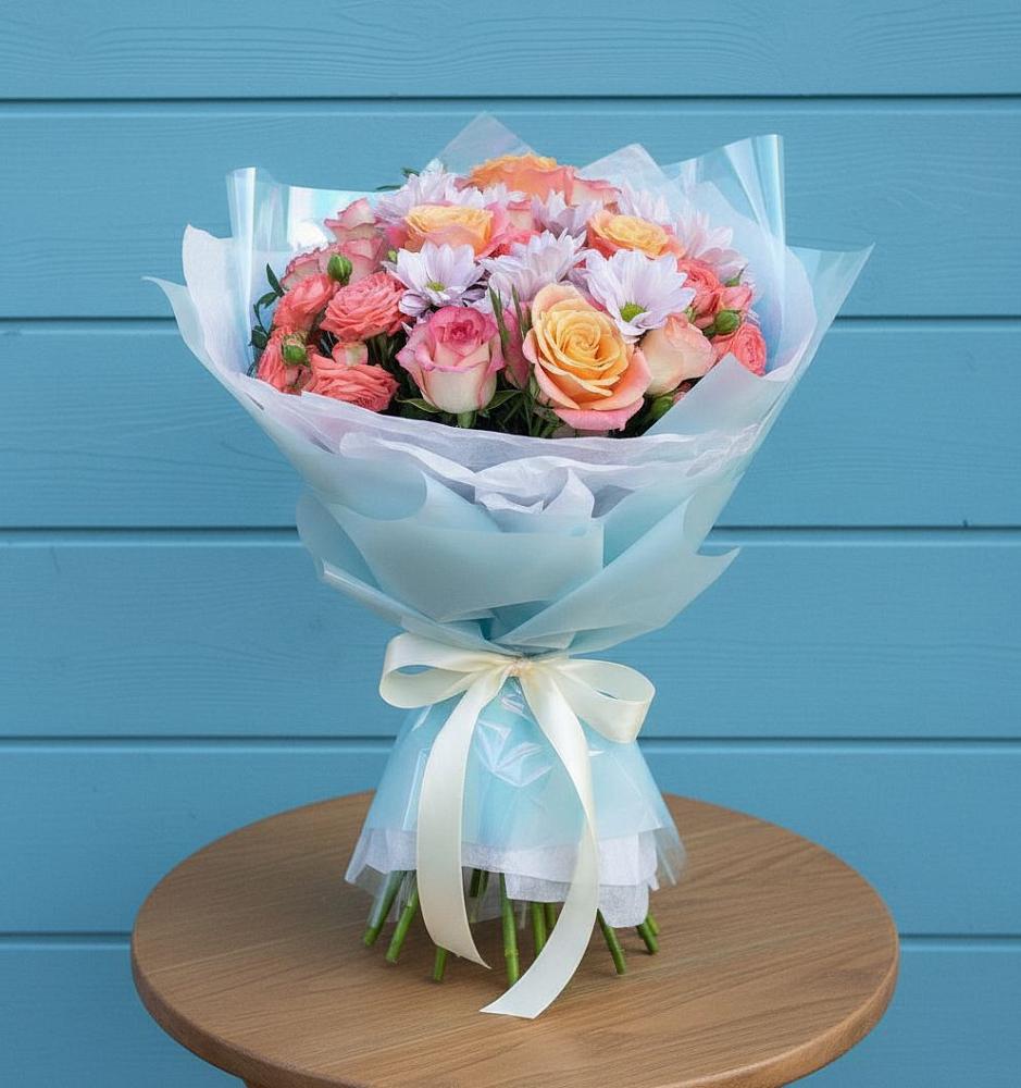 Букет цветов из: Хризантемы и Розы в Белеве